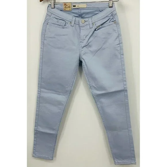 Levis Jeans Size 5 Blue Legging Crop Length Light Wash Skinny Stretch Women New - Picture 1 of 7